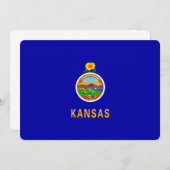 Carte Drapeau de l'État du Kansas (Devant / Derrière)