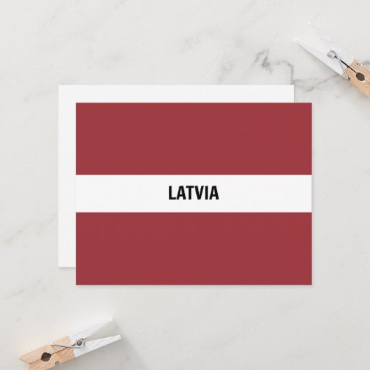 Carte Drapeau de Lettonie (Devant/Arrière en situation)