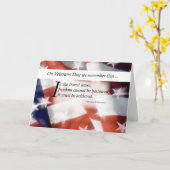 Carte Drapeau de liberté le jour de vétérans (Fleur jaune)