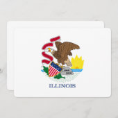Carte Drapeau de l'Illinois (Devant / Derrière)