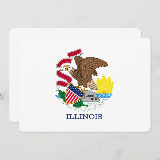 Carte Drapeau de l'Illinois (Devant / Derrière)