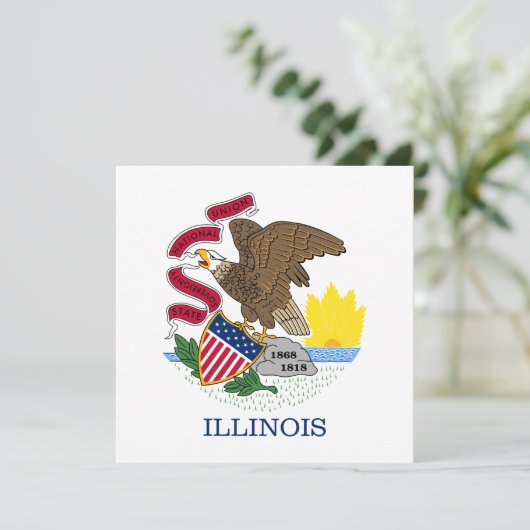 Carte Drapeau de l'Illinois (Debout devant)