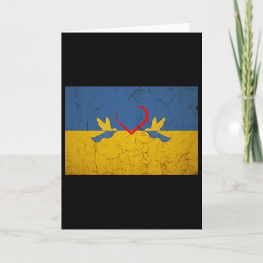 Carte Drapeau de l'Ukraine avec cœur (Devant)