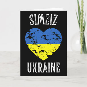 Carte Drapeau de l'Ukraine Cœur Ville de Simeiz