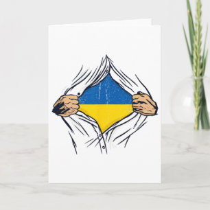 Carte Drapeau de l'Ukraine pour les Ukrainiens avec fier