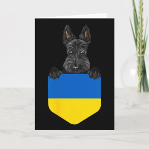 Carte Drapeau de l'Ukraine Terrier Écossais Chien Dans P
