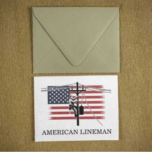 Carte Drapeau de Monteur de lignes américain - Électrici