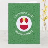 Carte Drapeau de Noël Angel autrichien personnalisé (Fleur jaune)