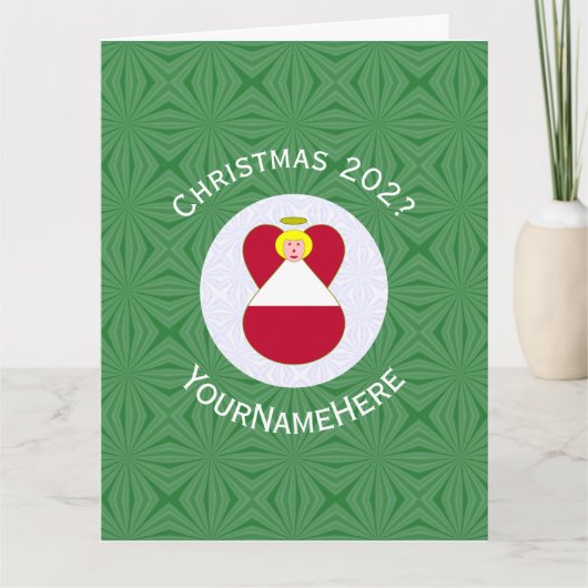 Carte Drapeau de Noël Angel autrichien personnalisé (Devant)