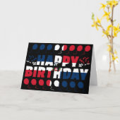 Carte Drapeau de République Dominicaine Anniversaire pat (Fleur jaune)