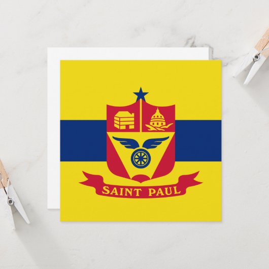 Carte Drapeau de Saint Paul (Minnesota) (Devant/Arrière en situation)