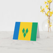Carte Drapeau de Saint-Vincent-et-les Grenadines (Fleur jaune)