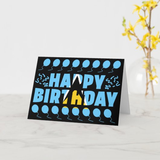 Carte Drapeau de Sainte-Lucie (Fleur jaune)