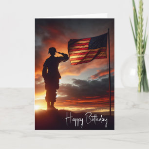 Carte Drapeau De Soldat Pour Anniversaire
