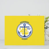 Carte Drapeau de ville d'Anchorage (Alaska) (Debout devant)