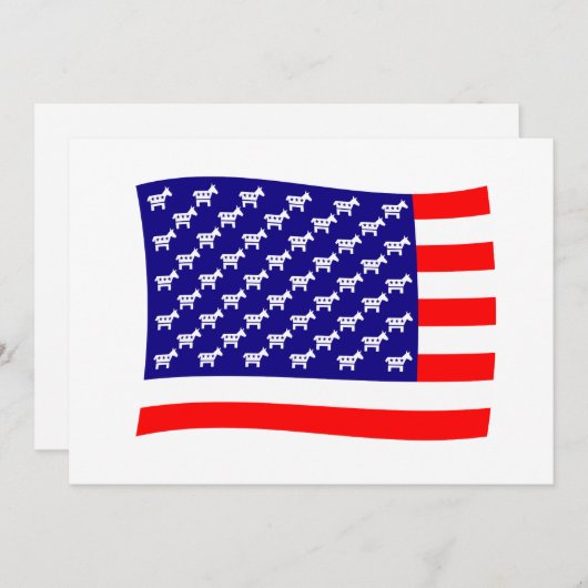 Carte Drapeau Démocrate étoiles et rayures (Devant / Derrière)