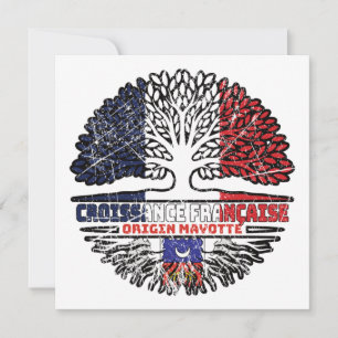 Carte Drapeau des racines d'arbres de Mayotte Maorais