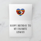 Carte Drapeau d'Eswatini Fête d'anniversaire patriotique (Intérieur)