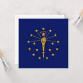 Carte Drapeau d'État de l'Indiana (Devant/Arrière en situation)