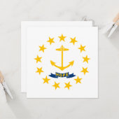 Carte Drapeau d'État de Rhode Island (Devant/Arrière en situation)