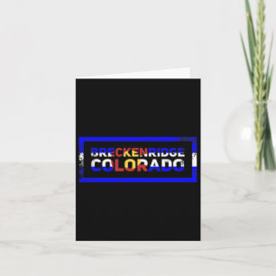 Carte Drapeau d'État du Colorado Breckenridge Retro Moun