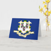 Carte Drapeau d'État du Connecticut (Fleur jaune)