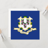 Carte Drapeau d'État du Connecticut (Devant/Arrière en situation)