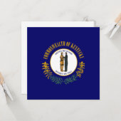 Carte Drapeau d'État du Kentucky (Devant/Arrière en situation)