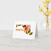 Carte Drapeau d'état du Maryland et note de forme de (Fleur jaune)