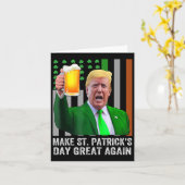Carte Drapeau drôle de Saint-Patrick Faites la Saint-Pat (Fleur jaune)