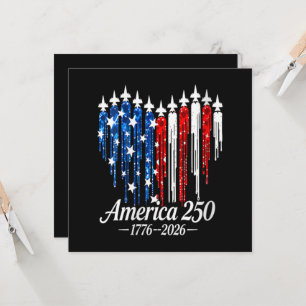Carte Drapeau du 250e anniversaire d'Amérique avec cœur