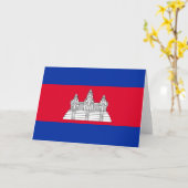 Carte Drapeau du Cambodge (Fleur jaune)