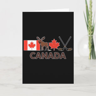 Carte Drapeau du Canada Feuille d'érable canadienne Cerf