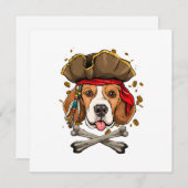 Carte Drapeau du Jolly roger de pirate de chien beagle (Devant / Derrière)