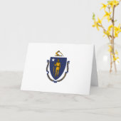 Carte Drapeau du Massachusetts (Fleur jaune)
