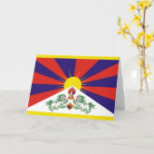 Carte Drapeau du Tibet libre (Fleur jaune)