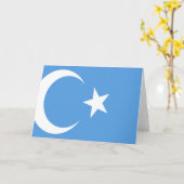 Carte Drapeau du Turkestan oriental Ouyghur (Fleur jaune)