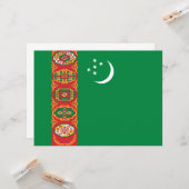 Carte Drapeau du Turkménistan (Turkménistan) (Devant/Arrière en situation)