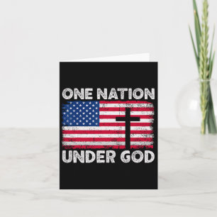 Carte Drapeau d'une nation sous Dieu 4 juillet patriotiq