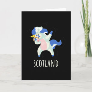 Carte Drapeau écossais Dabbing Unicorne