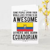 Carte Drapeau équatorien Equateur Patrimoine des racines (Fleur jaune)