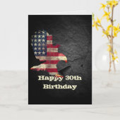 Carte Drapeau et aigle à tête blanche pour le 30e annive (Fleur jaune)