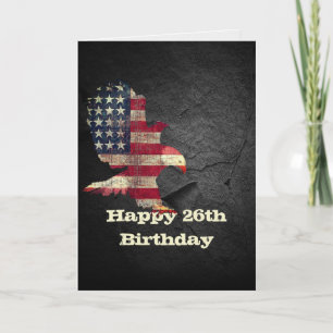 Carte Drapeau et aigle américain pour 26e anniversaire