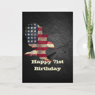 Carte Drapeau et aigle américain pour 71e anniversaire