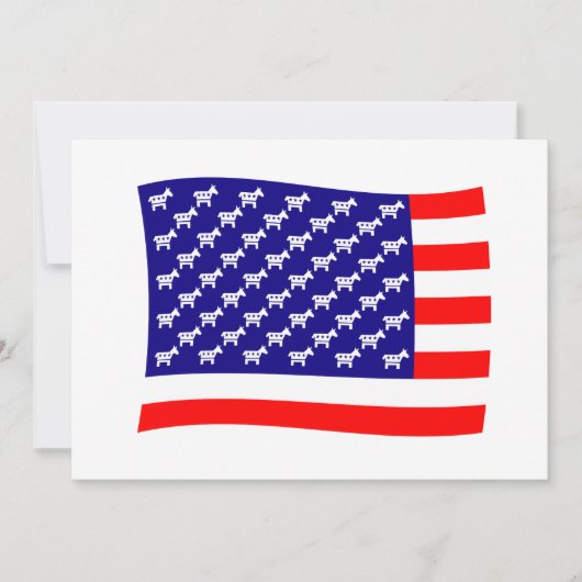 Carte Drapeau étoilé et rayé des démocrates (Devant)