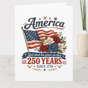 Carte Drapeau Floral 250 Ans d'Amérique