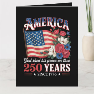 Carte Drapeau Floral America 250 Ans