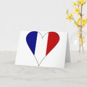 Carte Drapeau français cœur moderne (Fleur jaune)