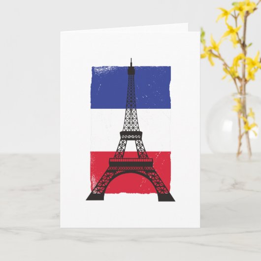 Carte Drapeau français France (Fleur jaune)