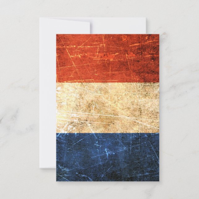 Carte Drapeau français Vintage rayé et usé (Devant)